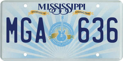 MS license plate MGA636