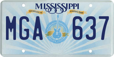MS license plate MGA637