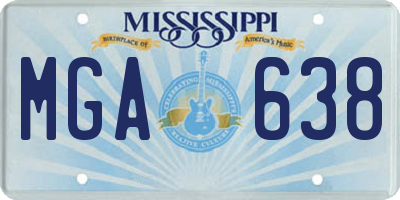MS license plate MGA638