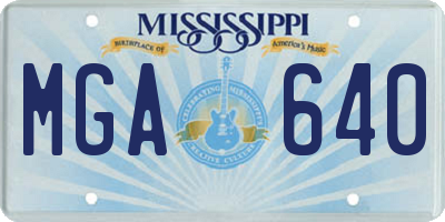 MS license plate MGA640