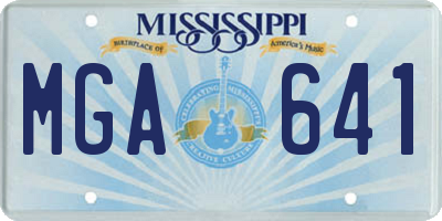 MS license plate MGA641