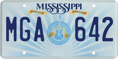 MS license plate MGA642