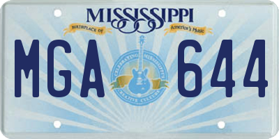 MS license plate MGA644