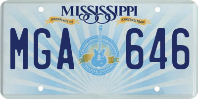 MS license plate MGA646