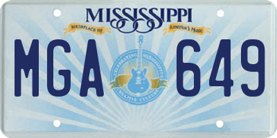MS license plate MGA649