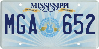 MS license plate MGA652
