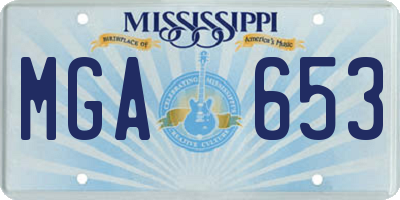 MS license plate MGA653