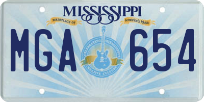 MS license plate MGA654