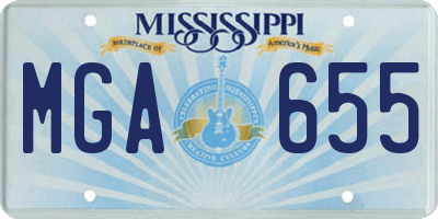 MS license plate MGA655