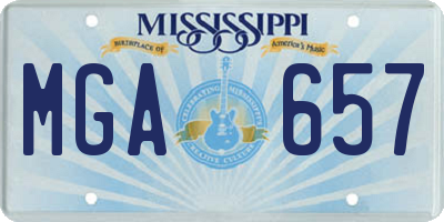 MS license plate MGA657
