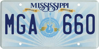 MS license plate MGA660