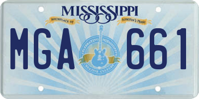 MS license plate MGA661