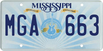 MS license plate MGA663