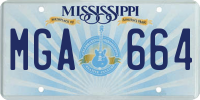 MS license plate MGA664