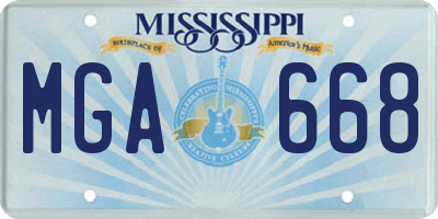 MS license plate MGA668