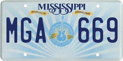 MS license plate MGA669