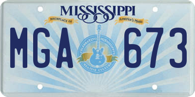MS license plate MGA673