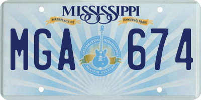 MS license plate MGA674