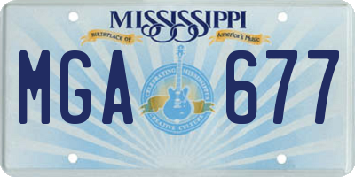 MS license plate MGA677