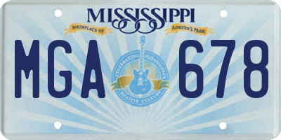 MS license plate MGA678