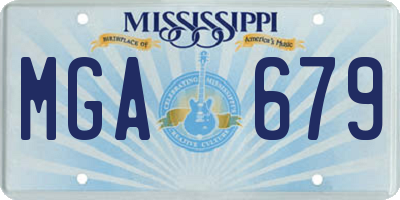 MS license plate MGA679
