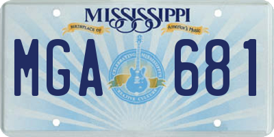 MS license plate MGA681
