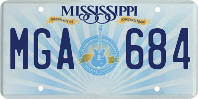 MS license plate MGA684