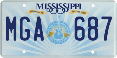 MS license plate MGA687
