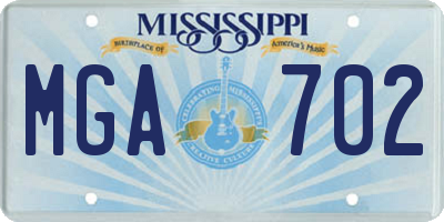 MS license plate MGA702