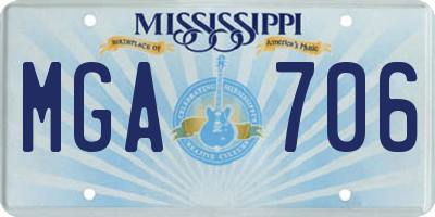 MS license plate MGA706