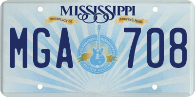 MS license plate MGA708