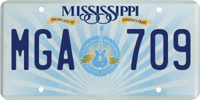 MS license plate MGA709
