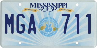 MS license plate MGA711