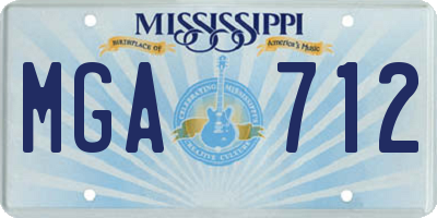 MS license plate MGA712