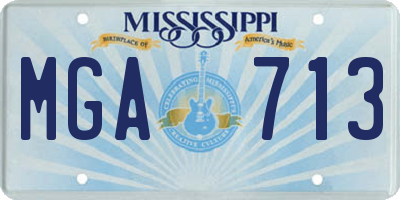 MS license plate MGA713