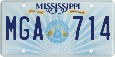 MS license plate MGA714