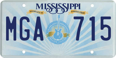 MS license plate MGA715