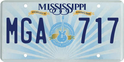 MS license plate MGA717
