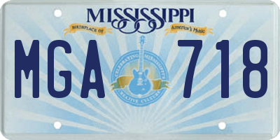 MS license plate MGA718