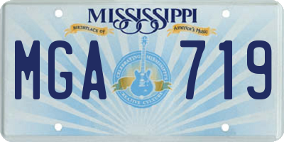 MS license plate MGA719