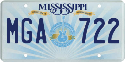 MS license plate MGA722
