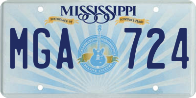MS license plate MGA724