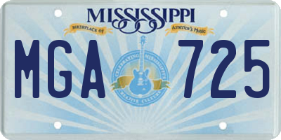 MS license plate MGA725