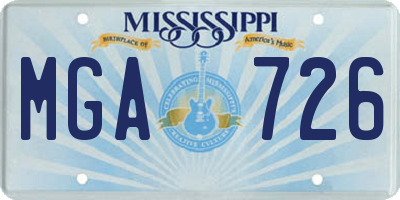 MS license plate MGA726