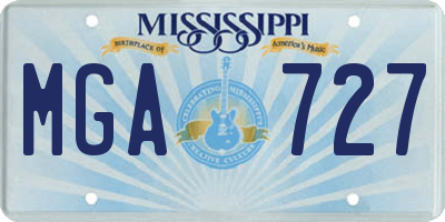 MS license plate MGA727