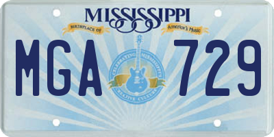 MS license plate MGA729