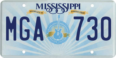 MS license plate MGA730