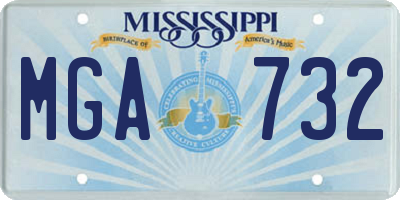 MS license plate MGA732