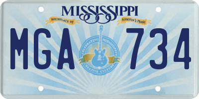 MS license plate MGA734