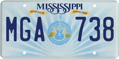 MS license plate MGA738